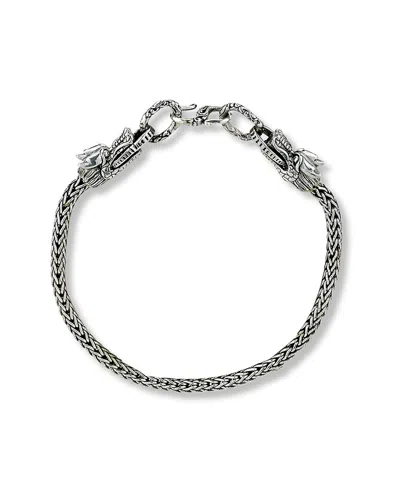 Samuel B. Silver Double Dragon Head Bracelet In Metallic