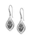 Samuel B. Sterling Silver Filigree Hammered Marquise Drop Earrings In Metallic