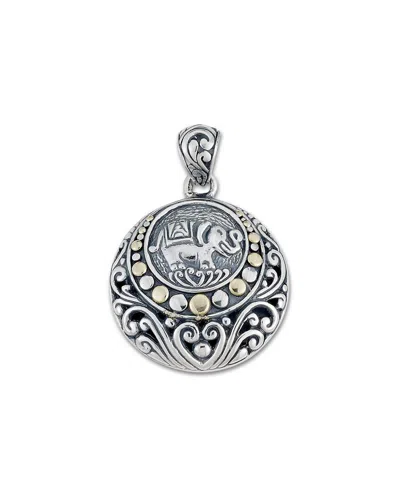 Samuel B. Silver Elephant Pendant In Brown