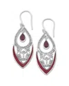 Samuel B. Ss Garnet And Coral Dangle Earrings In Metallic