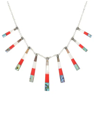 Samuel B. Silver Gemstone & Pearl Bib Necklace In Metallic