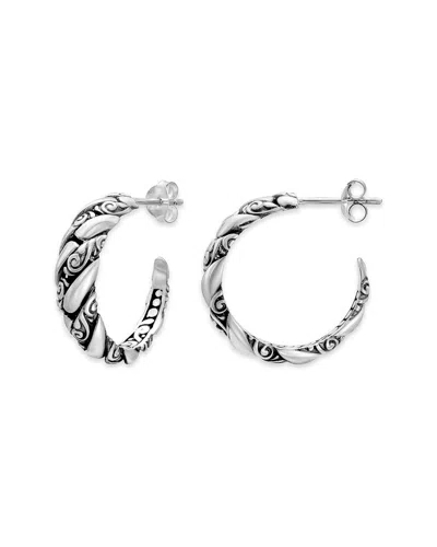 Samuel B. Silver Hoops In Animal Print