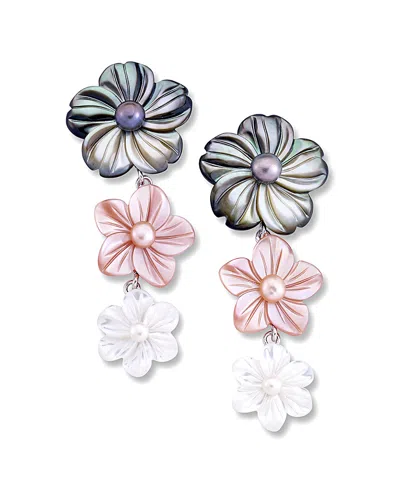 SAMUEL B. SAMUEL B. SILVER MOTHER-OF-PEARL EARRINGS