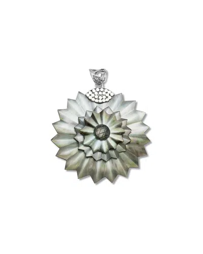 Samuel B. Silver Mother Of Pearl Flower Pendant In Metallic