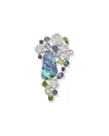 Samuel B. Ss Abalone Center Multi Gemstone Brooch/pendant In Multi