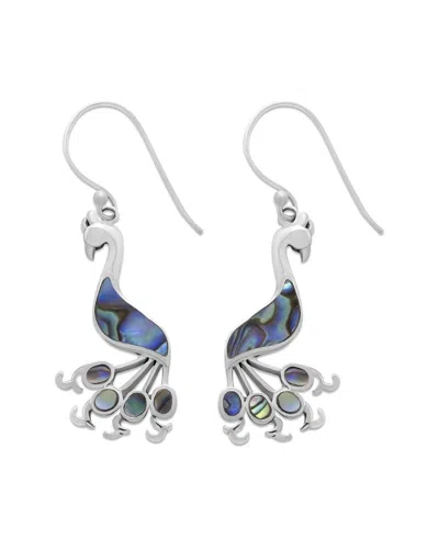 SAMUEL B. SAMUEL B. SILVER PEACOCK DROP EARRINGS