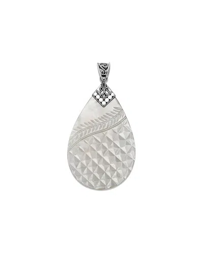 Samuel B. Silver Pearl Carved Pendant In Metallic
