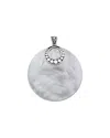 Samuel B. Silver Pearl Circle Pendant In White