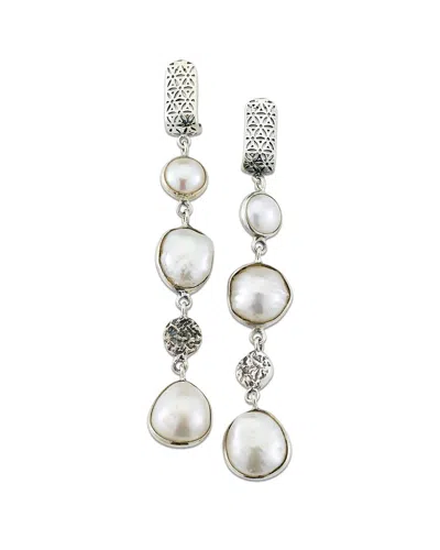 Samuel B. Silver Pearl Drop Earrings