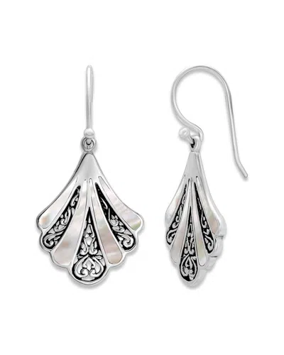 Samuel B. Silver Pearl Fan Earrings In Metallic