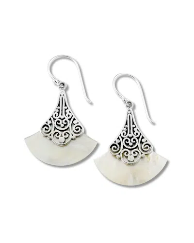 Samuel B. Silver Pearl Filigree Drop Earrings