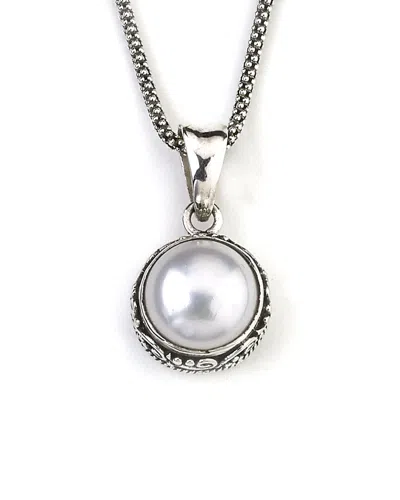 Samuel B. Silver Pearl Pendant In Metallic