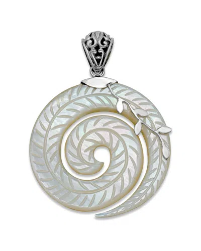 Samuel B. Silver Pearl Spiral Pendant In Metallic