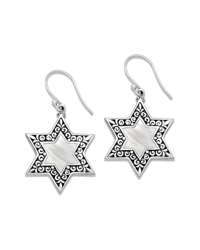Samuel B. Silver Pearl Star Earrings In White