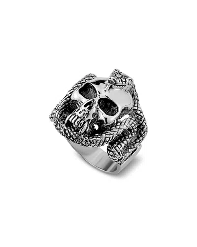Samuel B. Sterling Silver Skull & Snake Ring