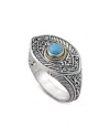 Samuel B. Ss Sleeping Beauty Turquise Evil Eye Ring In Black