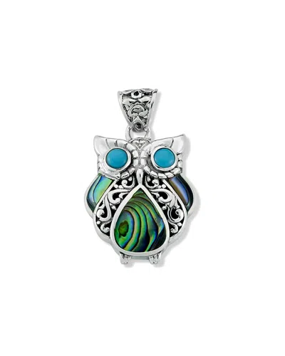 Samuel B. Silver Sleeping Beauty Turquoise & Pearl Pendant