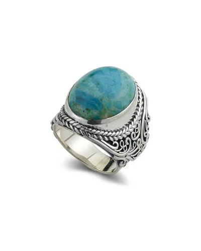 Samuel B. Silver 13.00 Ct. Tw. Peruvian Opalina Twisted Rope Ring In Green