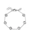 Samuel B. Sterling Silver Cushion Cut Semi-precious Stone Station Bracelet In White