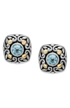 Samuel B. Sky Blue Topaz Stud Earrings In Metallic