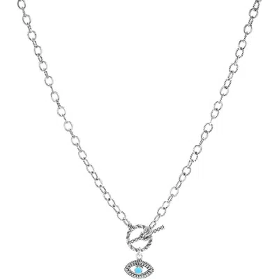 Samuel B. Sleeping Beauty Turquoise Evil Eye Pendant Necklace In Blue