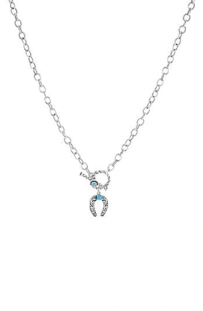 Samuel B. Sleeping Beauty Turquoise Horseshoe Pendant Necklace In Blue