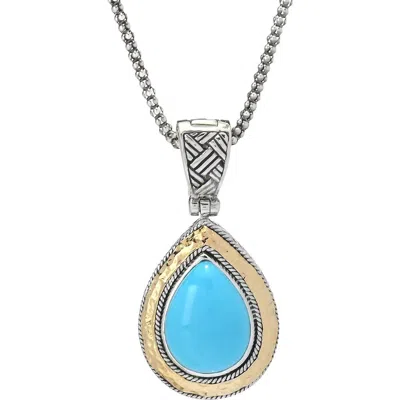 Samuel B. Sleeping Beauty Turquoise Pendant Necklace In Metallic