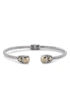 Samuel B. 18k & Silver Hammered Square Bangle Bracelet In Silver And Gold