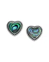 Samuel B. Sterling Silver Shell Heart Stud Earrings