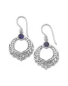 Samuel B. Ss Amethyst Open Filigree Design Earrings In Metallic