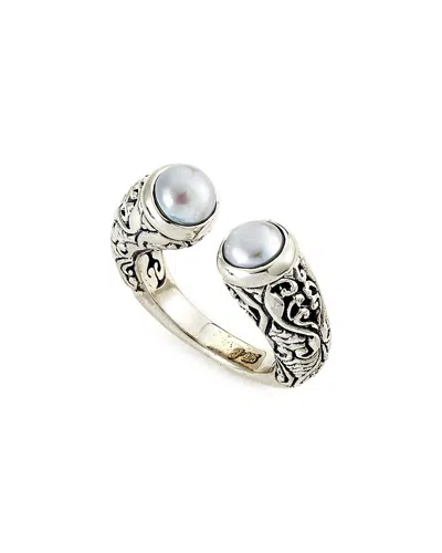 Samuel B. Ss Balinese Design Open Design Fresh Water Pearl R In Silver