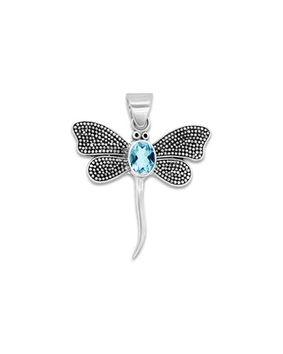 SAMUEL B. SAMUEL B. SILVER 1.50 CT. TW. BLUE TOPAZ PENDANT
