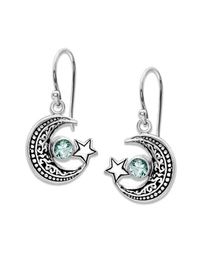 Samuel B. Ss Blue Topaz Moon And Star Earring In Metallic