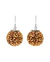Samuel B. Ss Carved Brown Bone Earrings In Brown