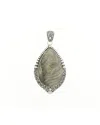 Samuel B. Ss Carved Floral Design Labradorite Pendant In Gray