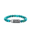 Samuel B. Ss Chrysocolla Stretch Bracelet With Silver Bullet In Blue