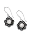 Samuel B. Sterling Silver Freshwater Pearl Flower Drop Earrings