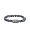 Samuel B. Ss Labradorite Stretch Bracelet With Silver Design In Gray