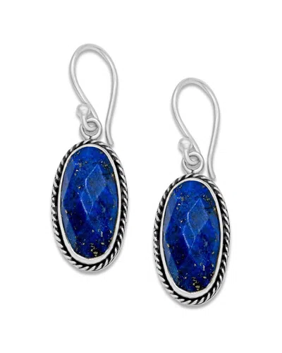 SAMUEL B. SAMUEL B. SILVER 13.10 CT. TW. LAPIS EARRINGS