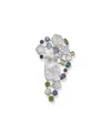 Samuel B. Ss Mother Of Pearl Center Multi Gemstone Brooch/pe In Metallic