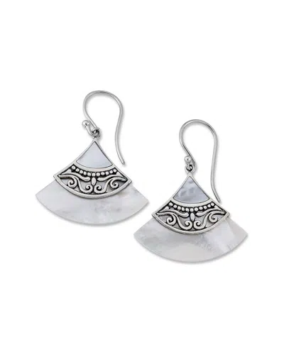 Samuel B. Ss Mother Of Pearl Filigree Fan Hanging Earrings In Metallic
