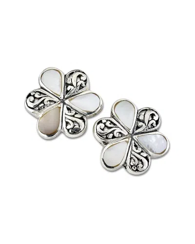 Samuel B. Ss Mother Of Pearl Flower Stud Earrings In Silver