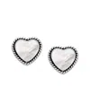 Samuel B. Sterling Silver Shell Heart Stud Earrings