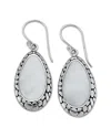 Samuel B. Ss Mother Of Pearl Tear Drop Hanging Earrings In Silver