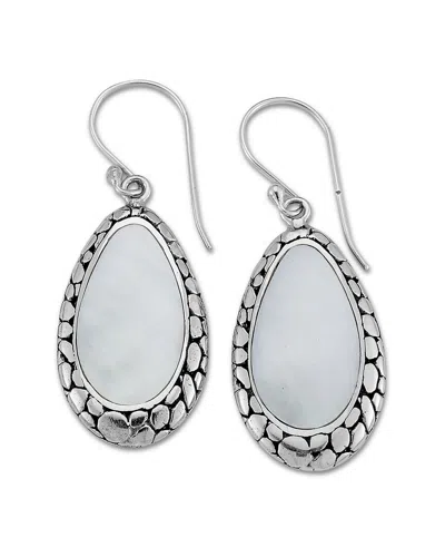 Samuel B. Ss Mother Of Pearl Tear Drop Hanging Earrings In Silver