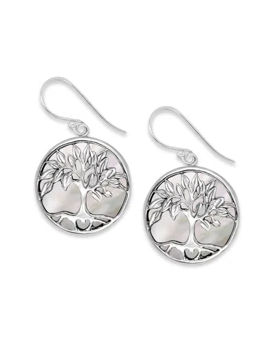 SAMUEL B. SAMUEL B. SILVER MOTHER-OF-PEARL EARRINGS