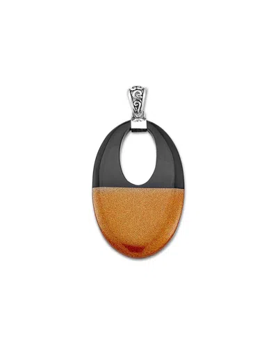 Samuel B. Ss Open Oval Black And Rose Pendant