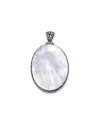 Samuel B. Ss Oval Mother Of Pearl Pendant With Twisted Cable In Blue
