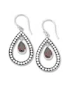 Samuel B. Ss Pear Shape Open Design Garnet Earrings In Metallic