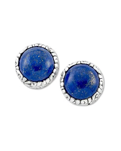 Samuel B. Ss Round Lapis With Filigree Design Stud In Blue